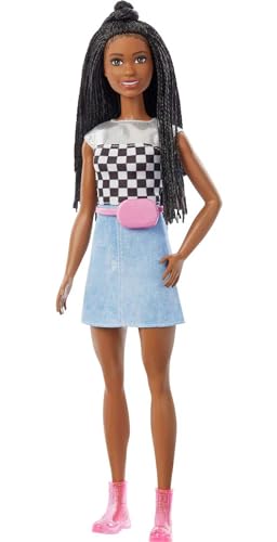 Barbie: Big City, Big Dreams “Brooklyn” Roberts Doll (11.5-in, Brunette Braided Hair) Wearing Shimmery Top, Skirt & Accessories, Gift for 3 to 7 Year Olds
