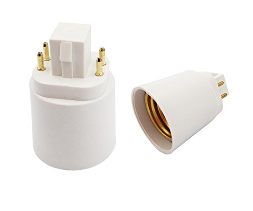 E-SimpoGX24Q to E26 Lamp Base Converter,New Generation! GX24q-3 adapter,15.5mm 4pin,G24q to E26,Gx24q to E26,Lamp Holder Converter, Need Bypass the inside Ballast!(60-Pack)