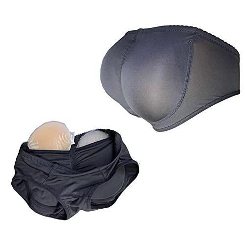 BMLen Silicone Butt Pads Fake Buttock Butt Lifter Enhancer Shaper Panties Underwear（L,black ）