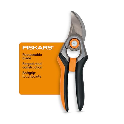Fiskars Softgrip Forged Pruner with Replaceable Blade - Rust Resistant, Low-Friction Coating - Precision Ground Steel Blade Stays Sharp Through Heavy Yard and Garden Use