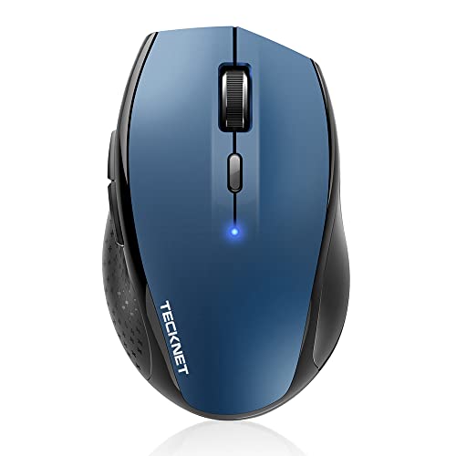 TECKNET Bluetooth Mouse, 3200 DPI Computer Mouse, 24-Month Battery Life Wireless Mouse 6 Adjustable DPI, 6 Buttons Compatible with iPad Pro/Laptop/Surface Pro/Windows Computer/Chromebook-Blue