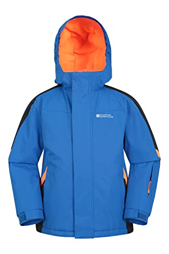 Mountain Warehouse Raptor Kids Ski Jacket, Boys & Girls Snow Coat Blue 3-4T