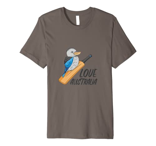 Great Australia Kookaburra Cricket Bat Bird Design Premium T-Shirt