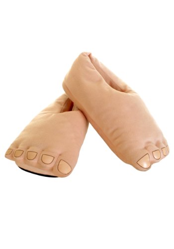 Fun Costumes Mens Plush Cavemen Funny Slipper Feet Footwear | Standard
