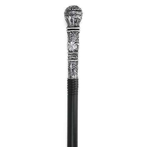 Skeleteen Antique Silver Walking Cane - Elegant Vintage Prop Stick Dress Pimp Canes Costume Accessories for Adults and Kids …