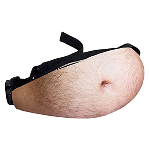 Angoily Belly Waist Bag Dad Beer Belly Bag Funny Shape Waist Bag Fake Belly Waist Pack Unisex Fanny Pack Pu Waist Belt Pouches for Christmas Birthday Party Gifts