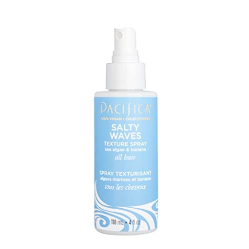 Pacifica Beauty, Salty Waves Texture Sea Salt Spray for Hair, Beachy Waves, Wavy Hair Products, Hydrating, Banana Scent, Curl Enhancing, Paraben Free, Sulfate Free, Vegan & Cruelty Free