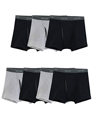 Fruit of the Loom Men's Coolzone Boxer Briefs, Moisture Wicking & Breathable, Assorted Color Multipacks, Short Leg-7 Pack-Black/Gray, X-Large