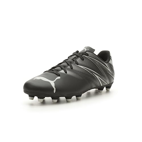 PUMA Men's ATTACANTO FIRM GROUND/ARTIFICIAL GROUND Soccer Cleat, PUMA Black-Silver Mist, 10.5