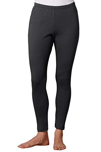 Fair Indigo Women's Organic 100% Cotton Leggings (M, Black)