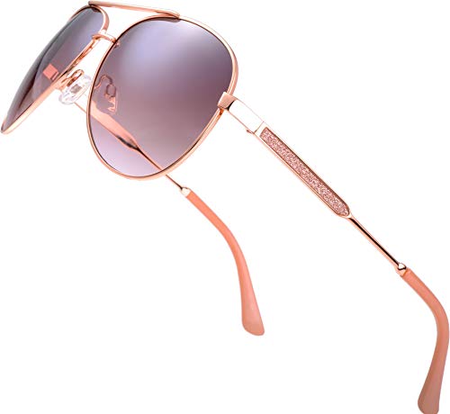 The Fresh Classic Crystal Elegant Women Beauty Design Sunglasses Gift Box (L163-Rose Gold, Brown/Pink)