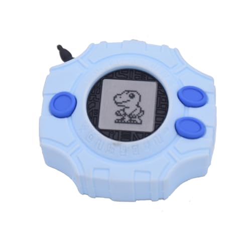 Kivenda Digivice Pendant Keychain with Taichi, Yamato, Sora, Takeru, and Hikari Crest - Cosplay Prop Collectible (Blue)