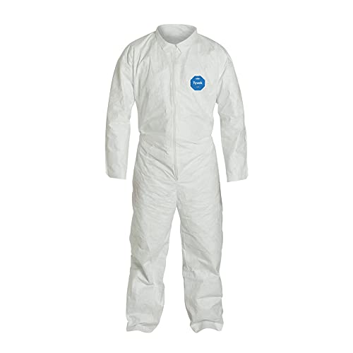DuPont Tyvek 400 Disposable Protective Coverall With Open Wrists And Ankle, White, 2X-Large, 1-Pack