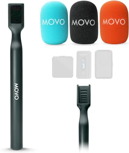 Movo WMX-HM Handle for DJI Mic, Rode Wireless GO, Hollyland Lark, and More - Wireless Interview Microphone Handle - Wireless Mic Adapter for Vlogging, Interviews, Podcasting, Content Creation