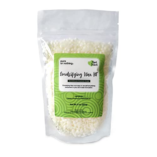 Pure or Nothing | Non-GMO Emulsifying Wax NF Pastilles - 8 oz. | Product of USA | 100% Natural Plant Derived | For Lotion, Cream Making & Cosmetic Formulation | Cosmetic Grade