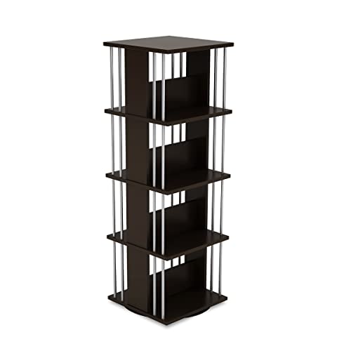 Atlantic Typhoon Media Storage Spinner, Engineered Wood, Space-Saving 360-Degree Rotation, Organize & Protect Prized Media & Memorabilia Collections, PN 82635716 – Espresso
