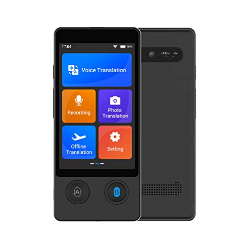 ANFIER Language Translator Device 144 Languages and Accents with 3.7 inch Touchscreen [Latest Generation Smart Translator-W12] AI Image Translator Device Portable Two-Way Voice Translator