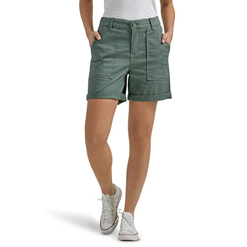 Lee Women's Legendary High Rise Relaxed Fit Rolled Short, Fort Green, 12