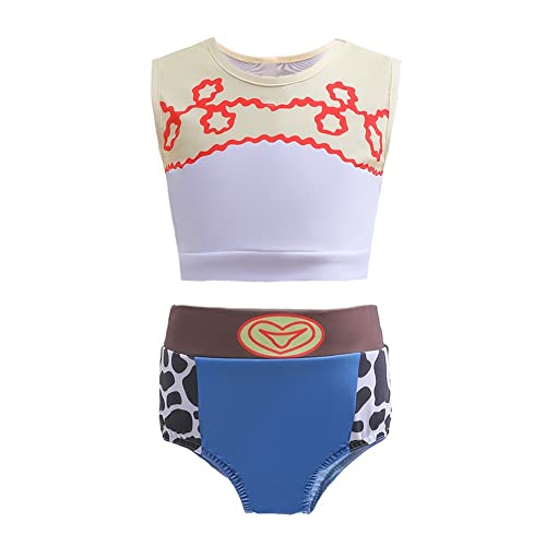 MYRISAM Girls Cowgirl Jessie Princess Two Piece Tankini Swimsuits Party Bathing Suits Beach Surf Swimming Swimwear Bikini Set 6-7T
