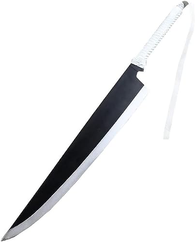 42” Fantasy Anime Japanese Ninja Cosplay Costume Foam Samurai Sword Kurosaki Ichigo Sword Katana Blade Halloween Weapon (57' White)