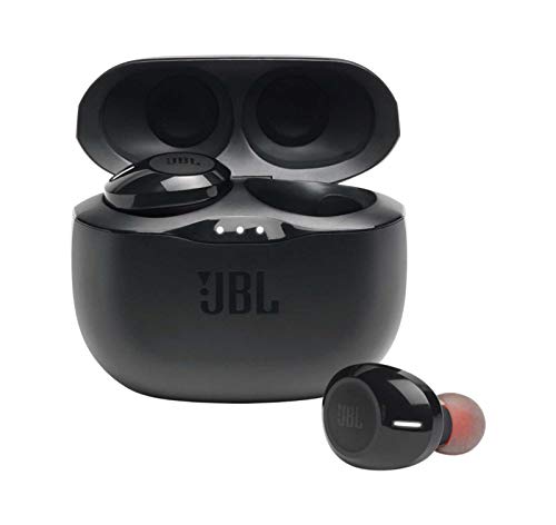 JBL Tune 125TWS True Wireless In-Ear Headphones - Pure Bass Sound, 32H Battery, Bluetooth, Fast Pair, Comfortable, Wireless Calls, Music, Native Voice Assistant (Black), Small