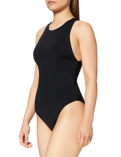 Seafolly Women's Standard High Neck One Piece Swimsuit with Action Back, Active Black, 8 US