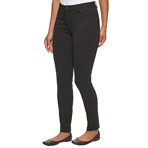 DKNY Jeans Women's Ponte Pant (Large, Black)
