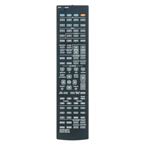 RAV536 ZP60110 RAV542 ZP60170 RAV557 ZW91680 Replacement Remote Compatible with Yamaha AV Receiver HTR-6068 TSR-7790BL RX-V679BL RX-V779BL RX-A750BL RX-V779 TSR-7790 RX-V679 RX-A850 RX-A750