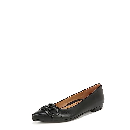 Vionic Arielle Women's Ballerina/Skimmer Flat - Comfort Black Nappa - 8 Medium