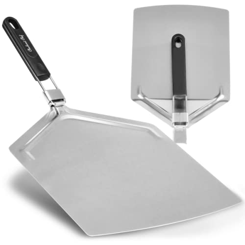 Checkered Chef Extra Large Stainless Steel Pizza Peel with Folding Handle