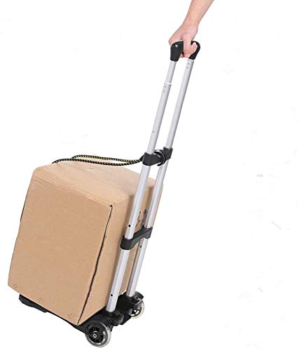COOCHEER Aluminum Folding Hand Trucks Portable Luggage Cart with Wheels Lightweight Travel Hand Truck/Heavy Duty Moving Dolly (80LB)
