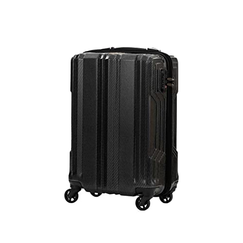 LEGEND WALKER GRAND Zipper type Hardside Luggage, Light-weight, Carry-On suitcase, 21 inch, Black Carbon, 5604-48-BKCB