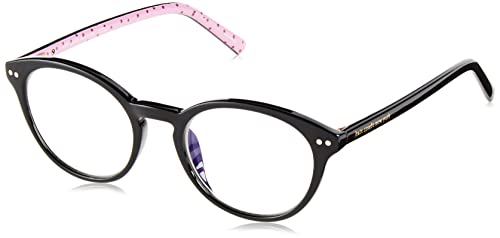 Kate Spade New York Women's Kate Spade Female Optical Style Kinslee Round Reading Glasses, Black/Demo Lens, 48mm, 19mm + 1.5