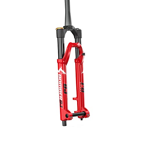 Marzocchi Bomber DJ Suspension Fork: 26', 100mm, Grip Damper, 20 x 110mm, 37mm Offset, Red