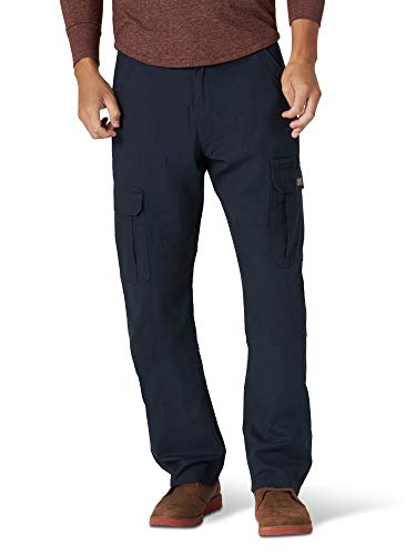 Wrangler Authentics Men's Big & Tall Relaxed Fit Stretch Cargo Pant, Navy, 46W x 30L