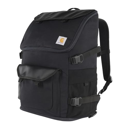 Carhartt 35L Nylon Workday Backpack, Durable Water-Resistant Pack with 15' Laptop Sleeve, Black, One Size