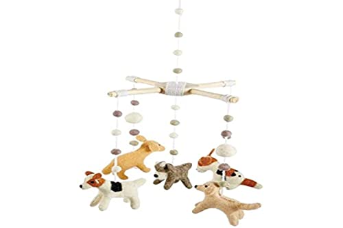 Mud Pie Baby Nursery Puppy Mobile, Multi-Color, 21 1/2' x 10' Dia