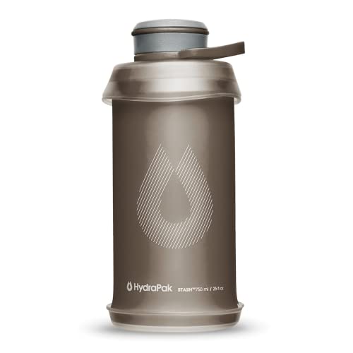 Hydrapak Stash - Collapsible BPA & PVC Free Hiking and Backpacking Water Bottle (750 ml) - Mammoth Grey