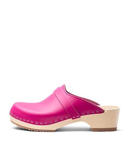 VERKA Women's Wooden Clogs from Sweden, US 8-8.5 - LEDIG [EU 39, Cerise]