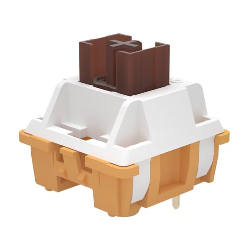 YUNZII Custom Mechanical Keyboard Switches Set, 40gf Pre Lubed Silent Switch with POM Housing LED Defuser, 5 Pins Silent Switch for Mechanical Keyboards,Gaming and Programming(35Pcs,Caramel Coffee)