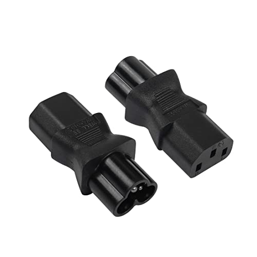 YACSEJAO 2 Pack C13 to C6 Power Adapter IEC 320 C13 Female to C6 Male 3-Pin AC Converter Plug