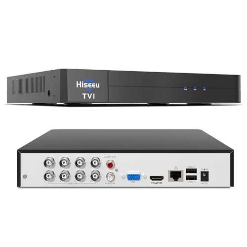 [Person/Vehicle Detection] Hiseeu 3K 8 Channel H.265+ DVR Security Digital Video Recorder Advanced 5MP CCTV DVR for Security Camera,AHD/TVI/CVI/CVBS/IPC,Remote Access,No Monthly Fee (No Hard Drive)