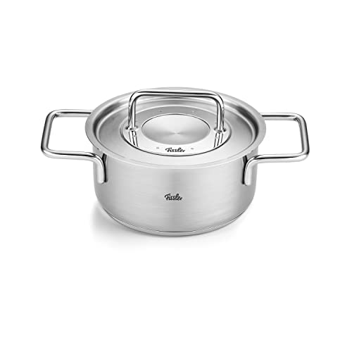 Fissler Pure Collection Stock Pot with Metal Lid - For Cooking Small to Medium-Sized Quantities - Made in Germany - Suitable for All Stovetops - Even Heat Distribution - 2.2 qt