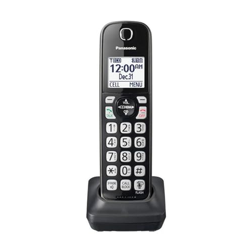 Panasonic Cordless Phone Handset Accessory Compatible with KX-TGD562 / KX-TGD563 / KX-TGD564 Series Cordless Phone Systems - KX-TGDA51M (Metallic Black)