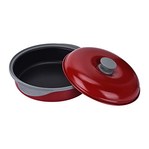 MACONEE Microwave Frying Pan Skillet, Grill & Crisper Pan with Lid Allows You to Fry, Sizzle, and Brown Foods in the Microwave, Micro Cookware for Grilling, Reheating, and Cooking a Variety of Dishes