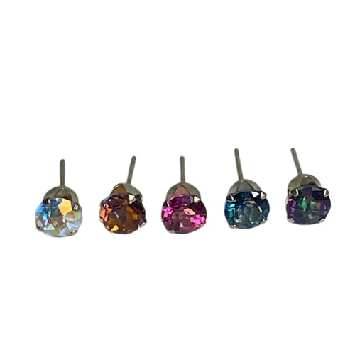 Mystic Topaz 5mm Round 14kt Yellow Gold Stud Earrings (Neptune Garden Topaz)