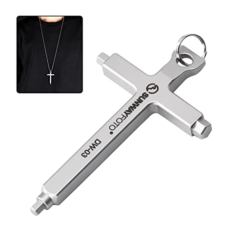 SUNWAYFOTO DW-03 Hex Key Wrenches Stainless 2.5/3/4mm Steel Cross Necklace 