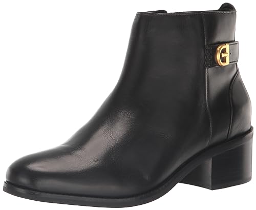 Cole Haan Women's HOLIS Buckle Bootie Ankle Boot, Black Leather, 8