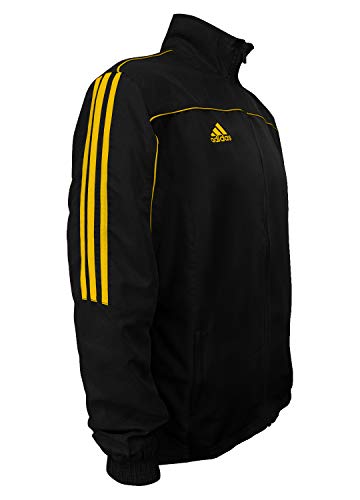 adidas Combat Sports 3-Stripes 100% Polyester Long Sleeve Light Track Jacket - Black Gold - Large