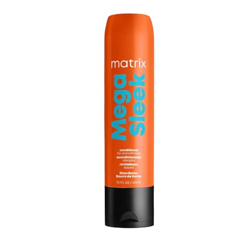Matrix Mega Sleek Conditioner | Controls Frizz Leaving Hair Smooth & Shiny | With Shea Butter | For Dry, Damaged Hair | Salon Professional Conditioner | Packaging May Vary | 10.1 Fl. Oz. | Vegan